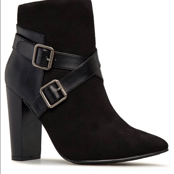Shoe Dazzle Shoes - Black Buckle Bootie